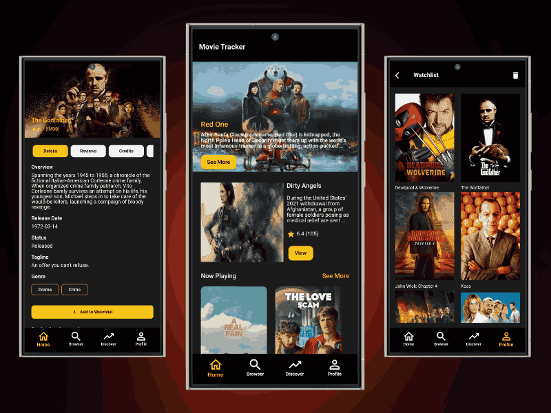 Movie Tracker App full preview 1